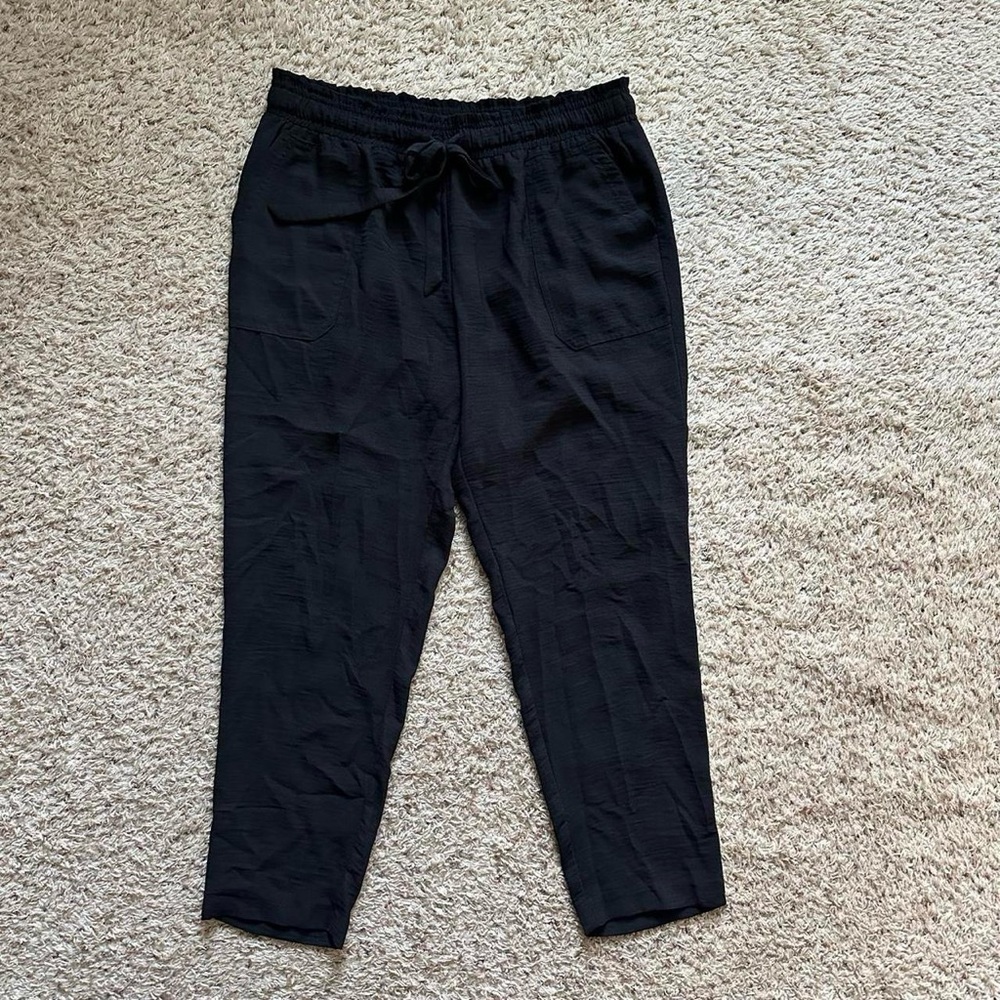 Soho Womans Pull On Black Pants With Belt Tie Size Large Dressy Casual Career